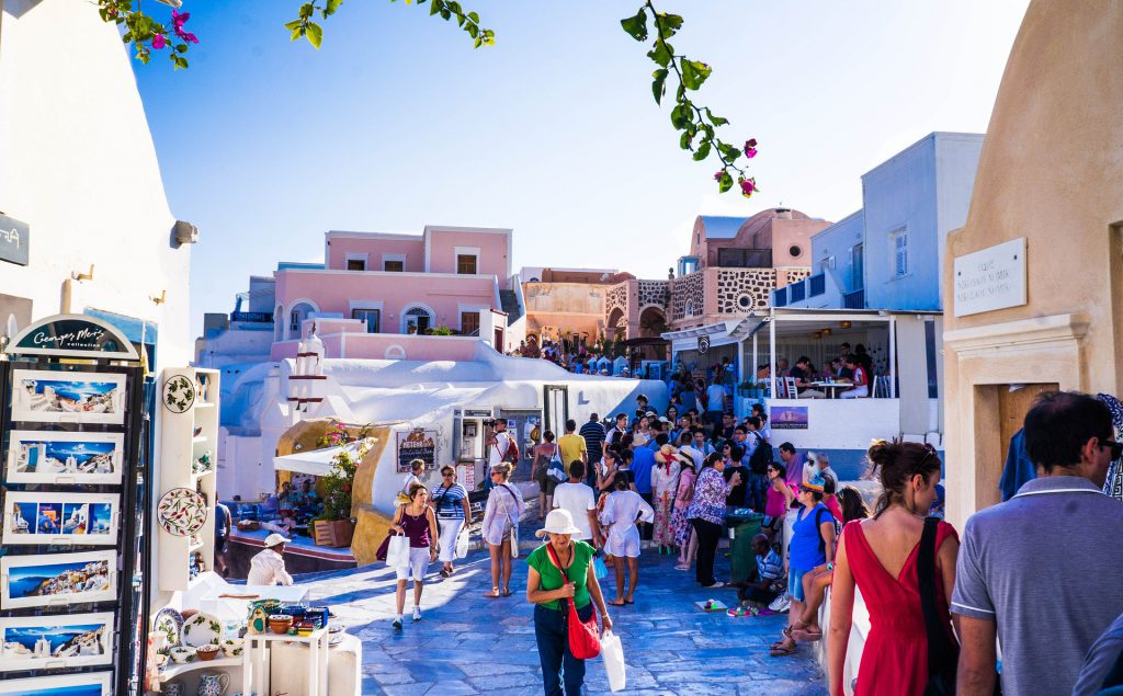 Tourists in Oia