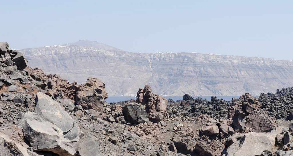 Nea Kameni volcanic island