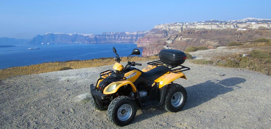 Exploring Santorini with a quad bike
